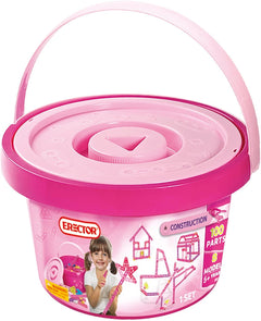 Meccano Construction 100 Pieces Pink Bucket