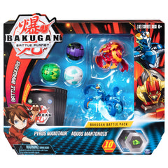 Bakugan Battle 5 Pack Pyrus Maxotaur & Aquos Mantonoid