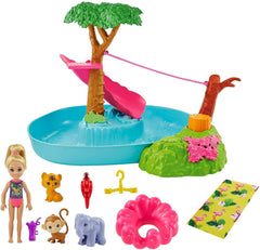 Barbie and Chelsea The Lost Birthday Splashtastic Pool Surprise Playset