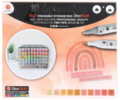 Deco Time 10 Aqua Markers in Deco Tray - Orange