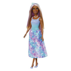 Barbie Royal Doll With Blue-Highlighted Hair, Butterfly-Print Skirt And Accessories
