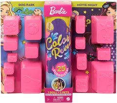Barbie Colour Reveal Dog Park to Movie Night Doll