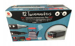 Deco Time Twinmarkers In Deco Tray 12 Pack - Blue